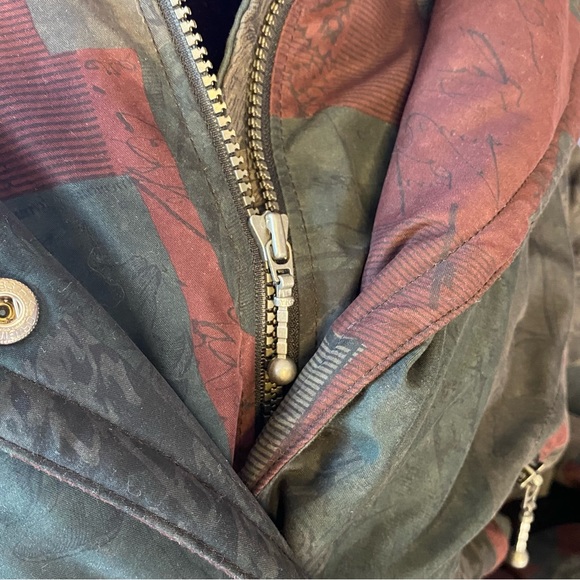 ❌SOLD🏷️Vintage 90s Nils Burgundy Floral Print Ski Jacket - Picture 10 of 15